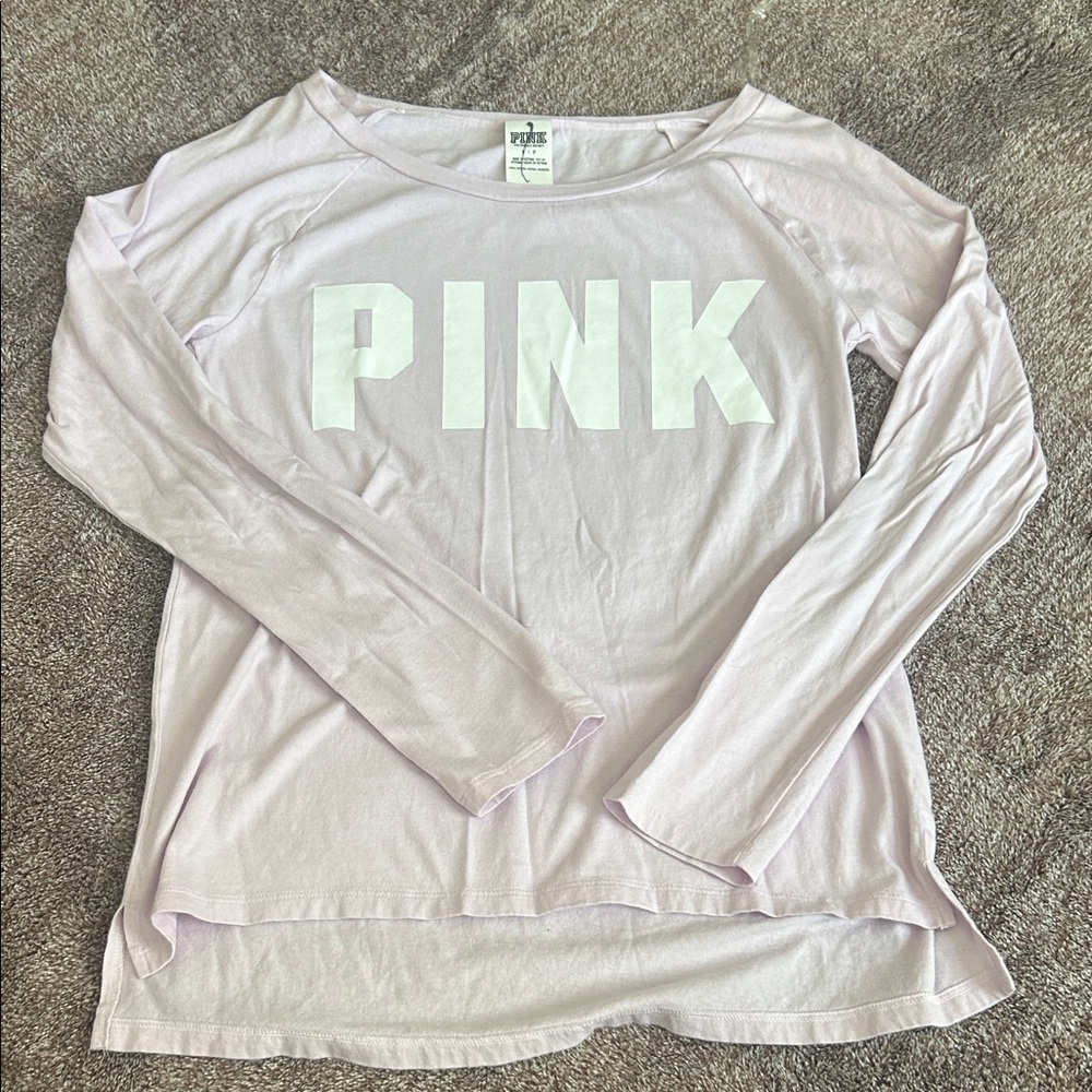 PINK Victoria's Secret Light Lavender Long Sleeve Tee